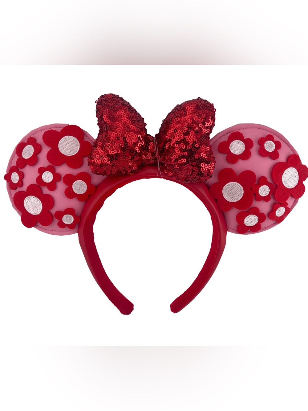 Red Sequin Bow Minnie Ear Headband
